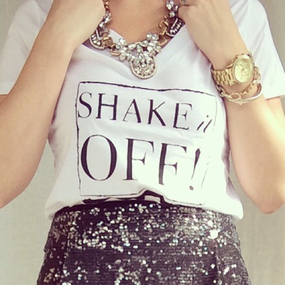 thecouturekitten Tops - Shake it Off Graphic Tee Typographic