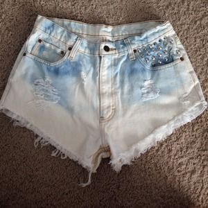 Vintage Jordache distressed studded denim shorts