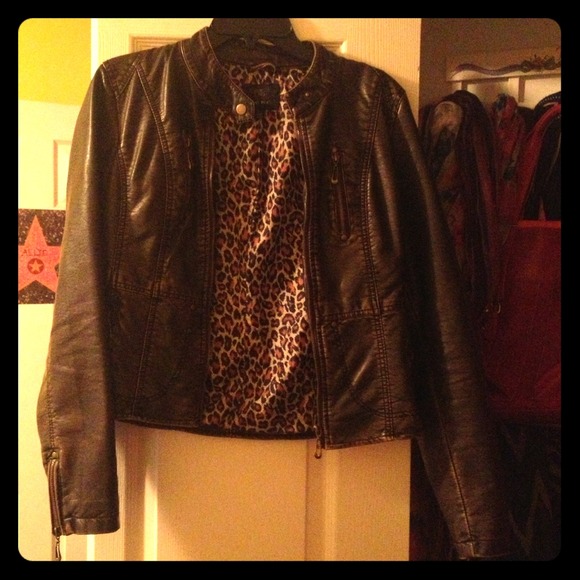 Brown leather jacket