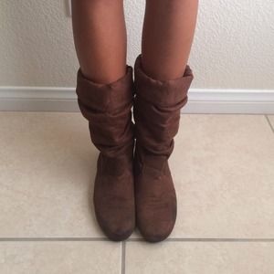 Brown MidCalf Suede Boots