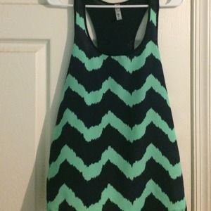 Navy blue/mint green tank