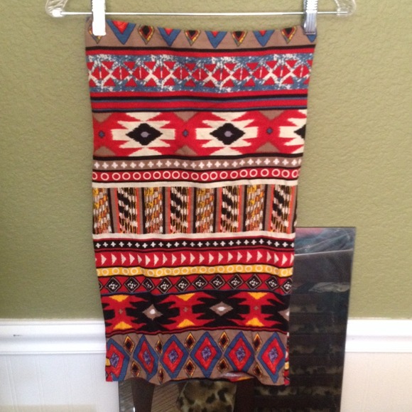 Aztec printed midi skirt