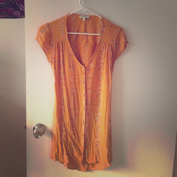 Orange floral sundress with cutout back