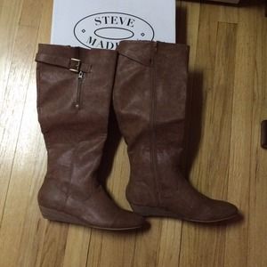 Cognac Steve Madden knee high boots