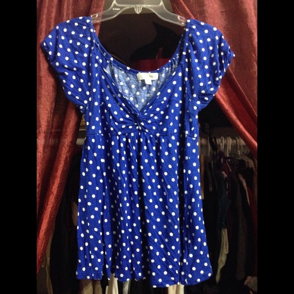 Blue Polkadot Top