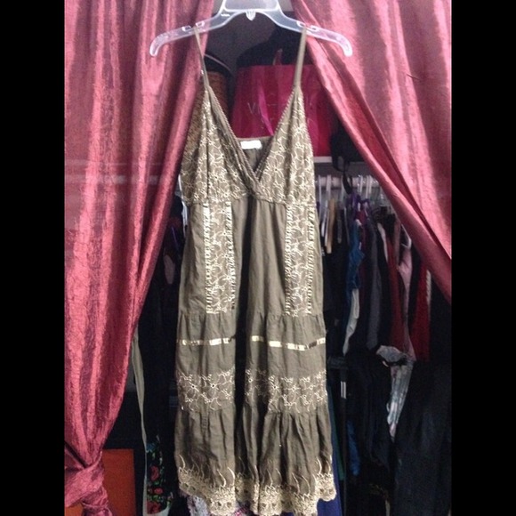 Brown Embroidered Dress