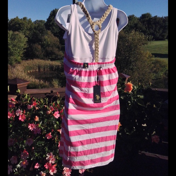 🎀Adorable Braided Polo Assn. Pink/White Dress🎀 - Picture 3 of 4