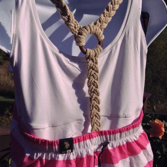 🎀Adorable Braided Polo Assn. Pink/White Dress🎀 - Picture 4 of 4