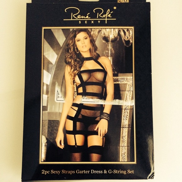 2piece strappy garter dress and g-string set.