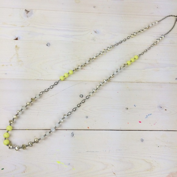 LOFT Jewelry - Long Necklace with Neon, White & Iridescent Beads LOFT Jewelry - Long Necklace with Neon, White & Iridescent Beads