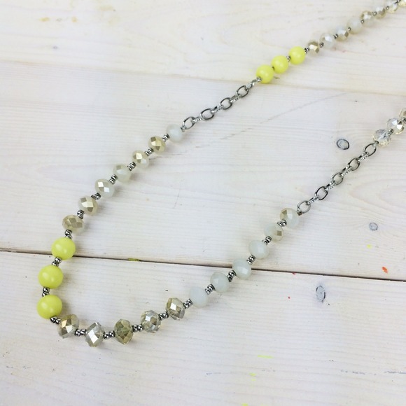 LOFT Jewelry - Long Necklace with Neon, White & Iridescent Beads LOFT Jewelry - Long Necklace with Neon, White & Iridescent Beads