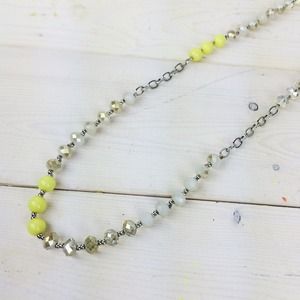 LOFT Jewelry - Long Necklace with Neon, White & Iridescent Beads LOFT Jewelry - Long Necklace with Neon, White & Iridescent Beads