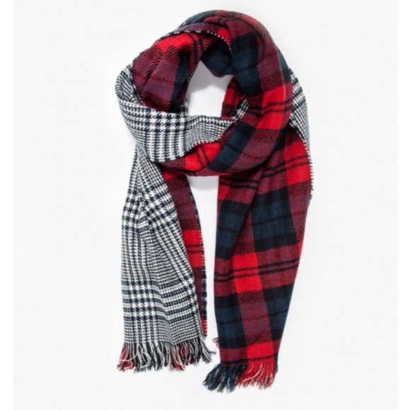 **hold**RED PLAID &CHECKERED 2 Sided Blanket Scarf