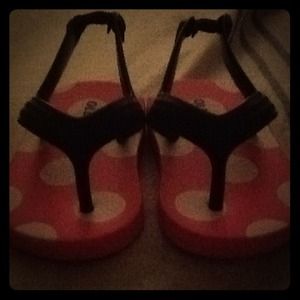 Dark blue and pink sandals