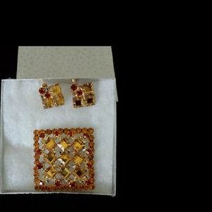 Vintage broach & earring set