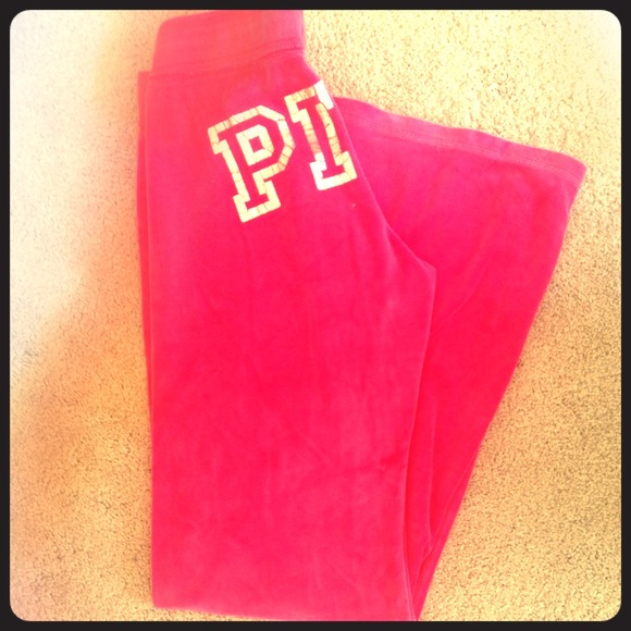 PINK pink velvet sweats