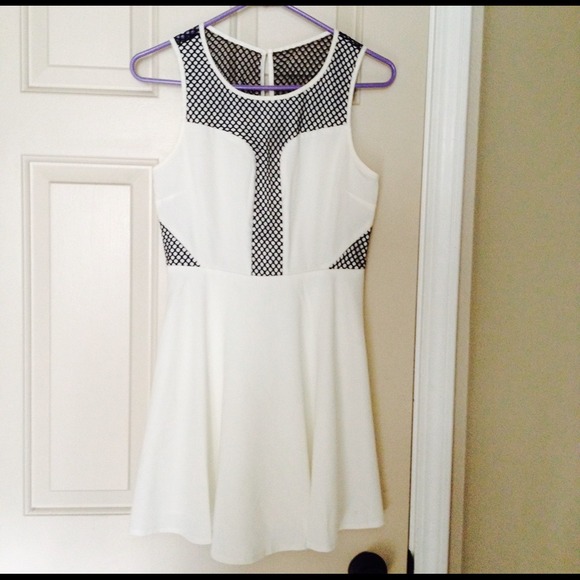 White dress with black accents
