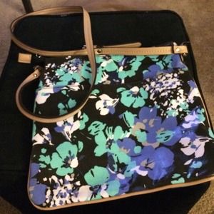 Black and blue Flower purse