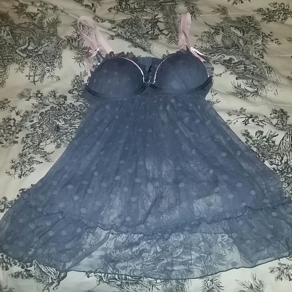 Gray & pink lingerie.  Size Large.