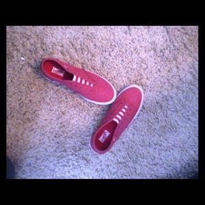 Red and white Vans