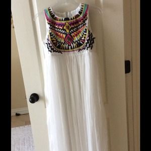 White jeweled maxi dress