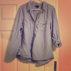 Blue long sleeve woven