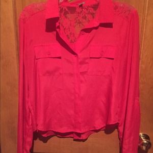 Pink long sleeve blouse