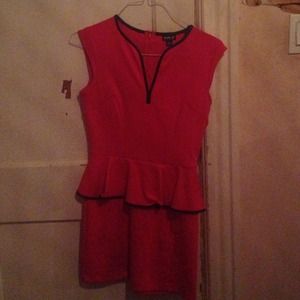 red peplum black lining