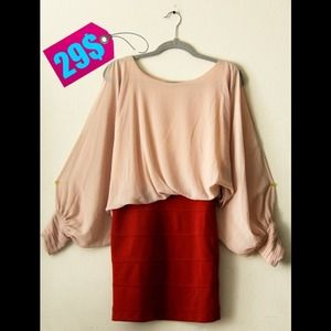 Brand new dress orange and cream colors