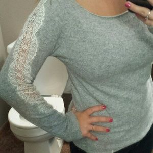 Lace gray sweater