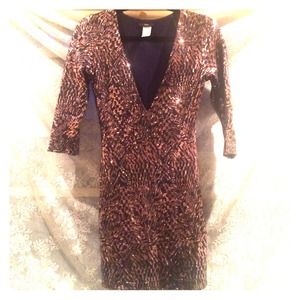 Deep V sequenced dress