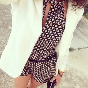 Black and white pattern romper