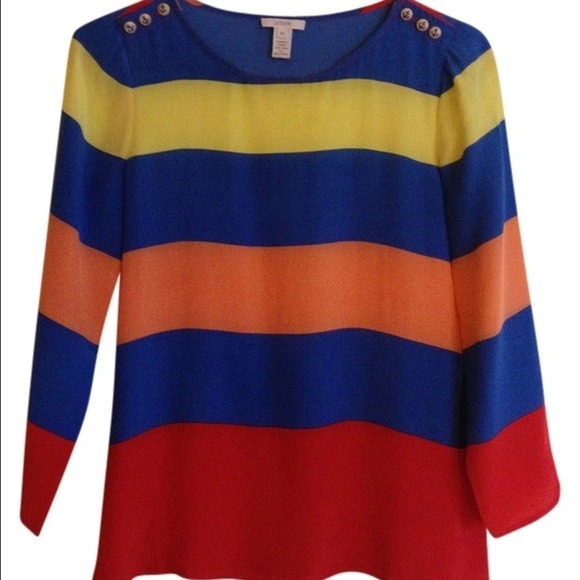 Jcrew color block silk  top. Size 00