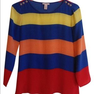 Jcrew color block silk  top. Size 00