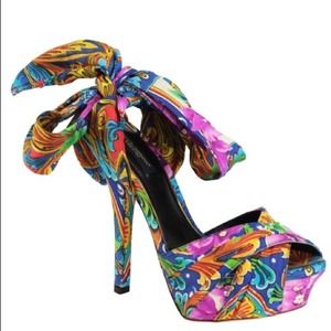 Dolce & Gabbana Floral Pink Open Toe Heels