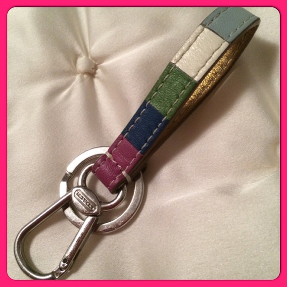 COACH Keychain key ring colorful leather
