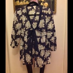 Anthropologie Odille Faraway Blue Tunic size 8