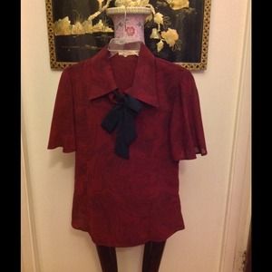 Tulle brand tie neck blouse. Size large