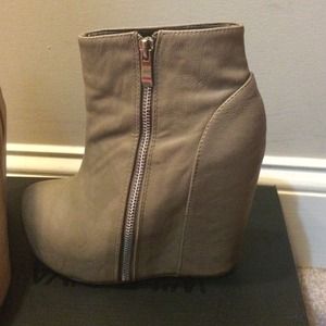 Zipper Wedge Booties