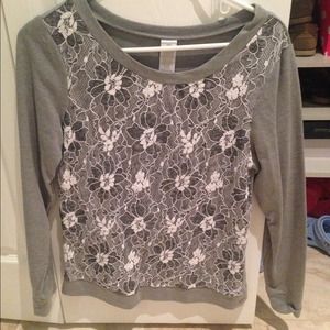 Grey lace sweater