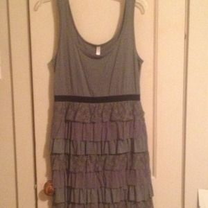 Grey ruffle dress
