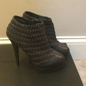 Black studded booties