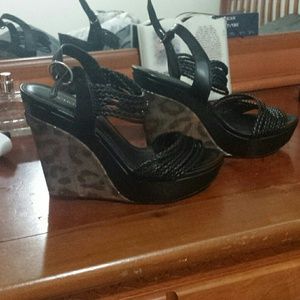 leopard print wedges