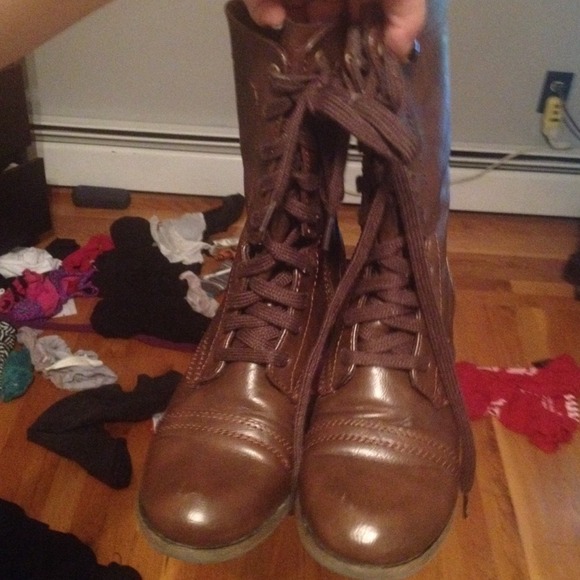 Chocolate Brown Combat Boots