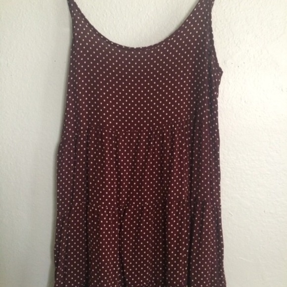 Brandy Melville maroon poka dot dress