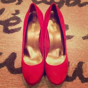 Red Suede Pumps