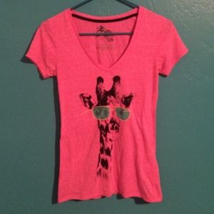 Pink Giraffe Vneck