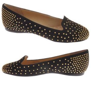 Enzo Angiolini Black Studded Flats