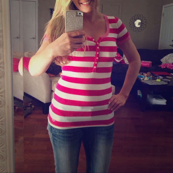 Hollister Pink & White Top