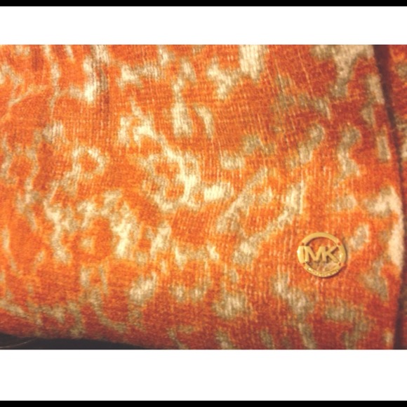 Orange and beige infinity scarf by Michael Kors